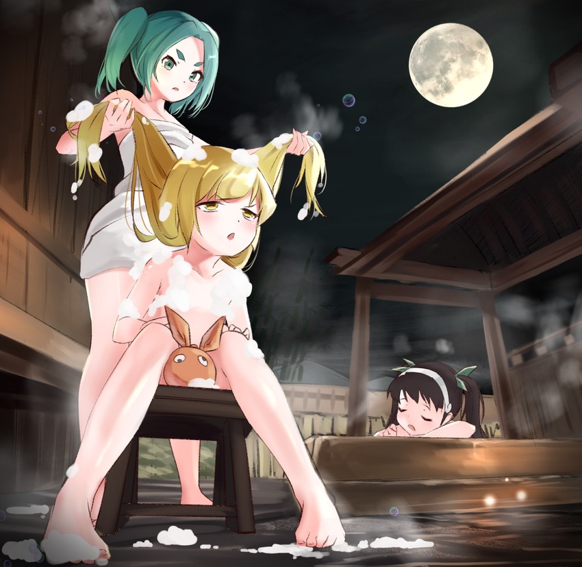 oshino shinobu, hachikuji mayoi, and ononoki yotsugi (monogatari) drawn by tagame_(tagamecat)
