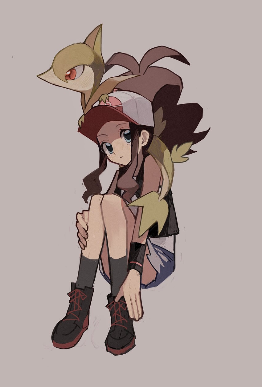 hilda and servine (pokemon and 1 more) drawn by 950magi618