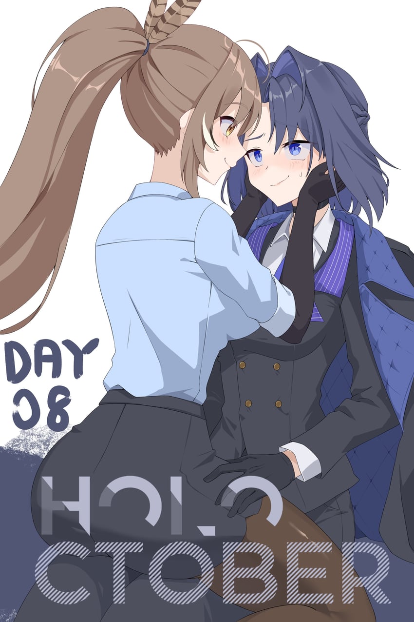 ouro kronii and nanashi mumei (hololive and 2 more) drawn by hakimen
