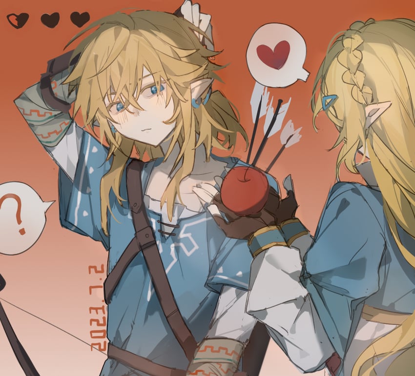 link and princess zelda (the legend of zelda and 1 more) drawn by xiaotouminglurenjia