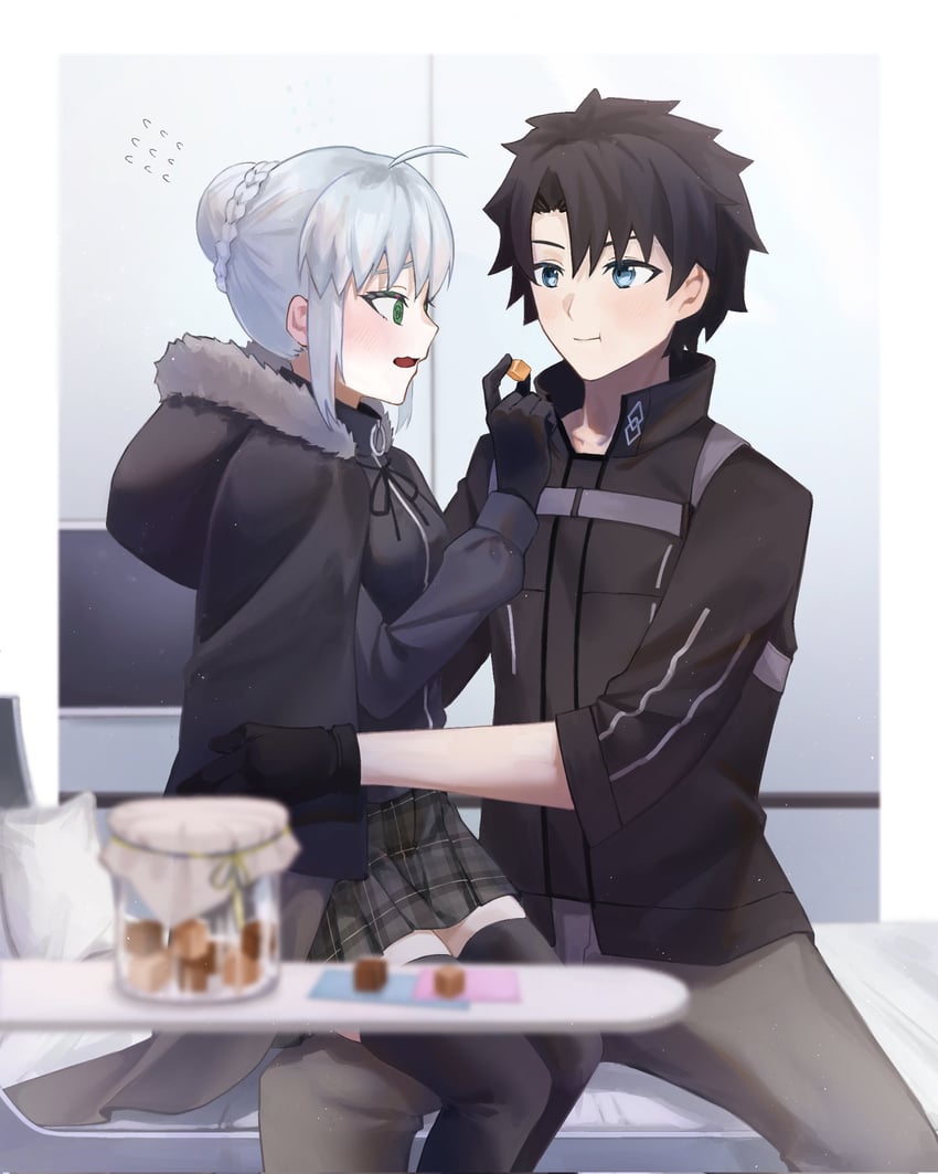 fujimaru ritsuka and gray (fate and 2 more) drawn by omame_korokor