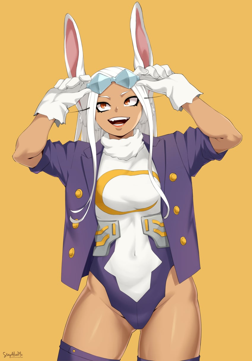 mirko (boku no hero academia) drawn by horikoshi_kouhei and stayaliveplz
