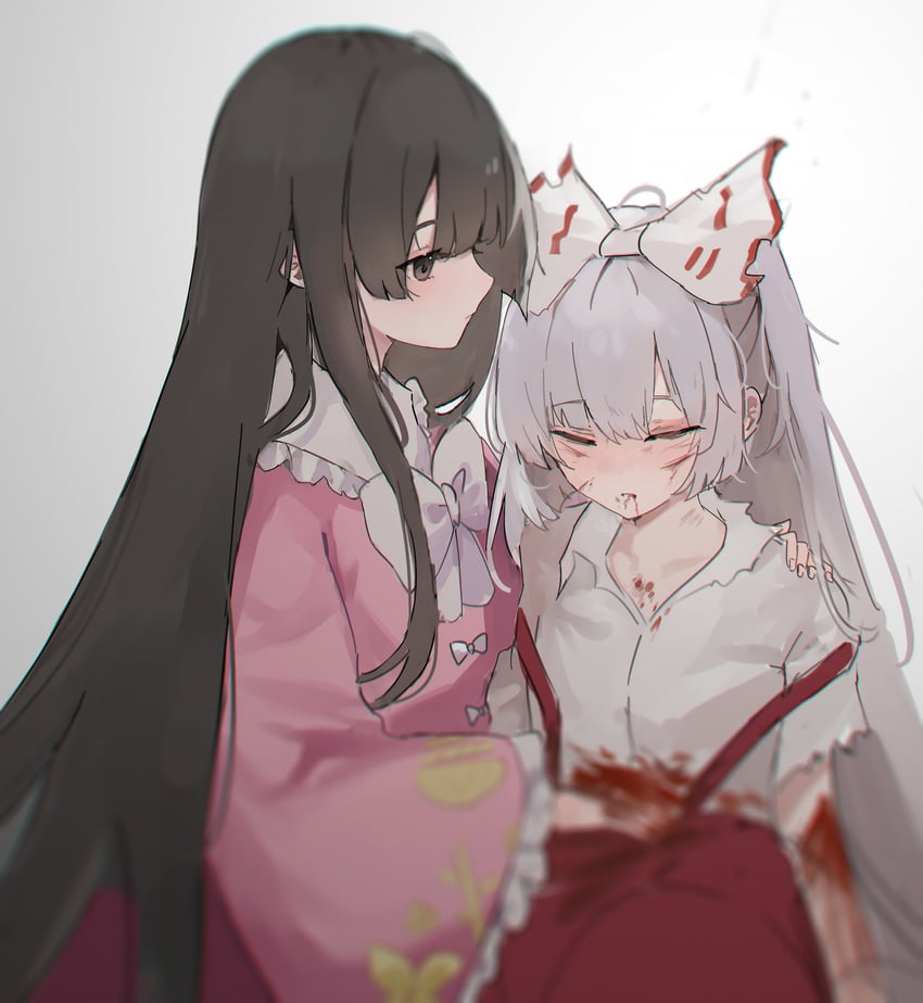 fujiwara no mokou and houraisan kaguya (touhou) drawn by kani_nyan