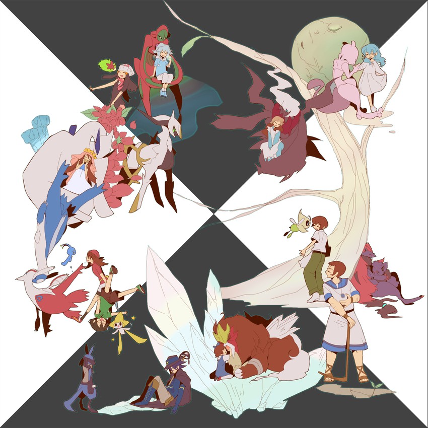 dawn, may, lucario, jirachi, pichu, and 24 more (pokemon and 10 more) drawn by nayu_ta