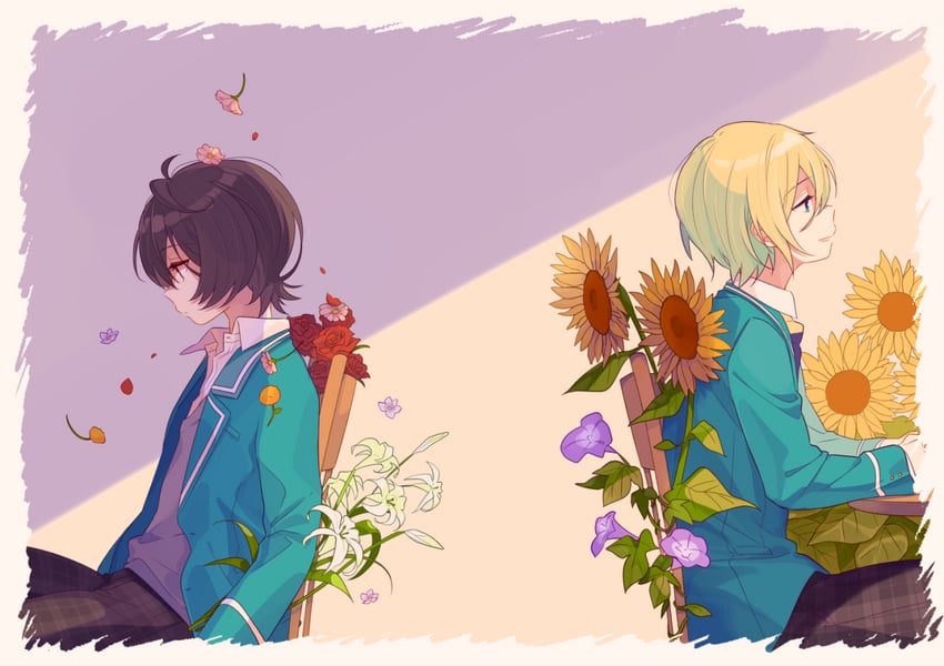 sakuma ritsu and tenshouin eichi (ensemble stars!) drawn by 4_(nakajima4423)