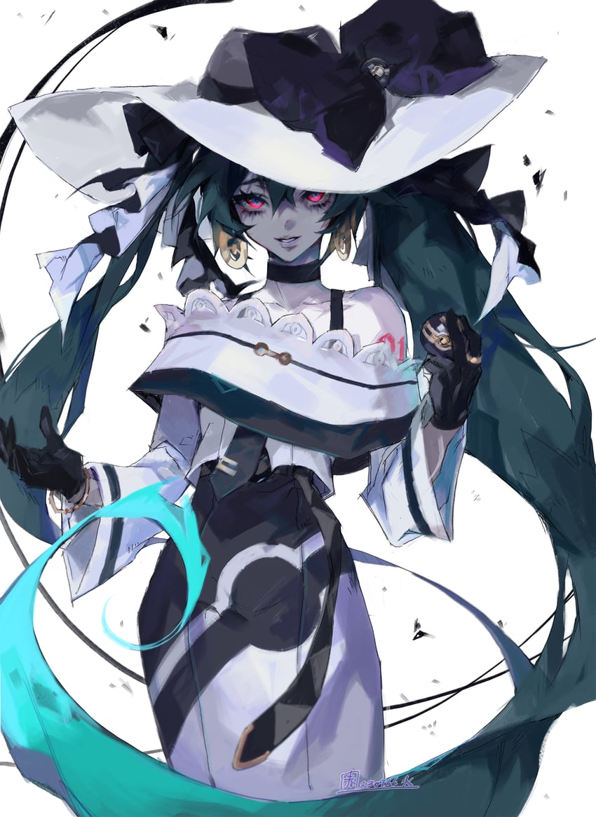 hatsune miku and dark miku (pokemon and 2 more) drawn by akame_(chokydaum)
