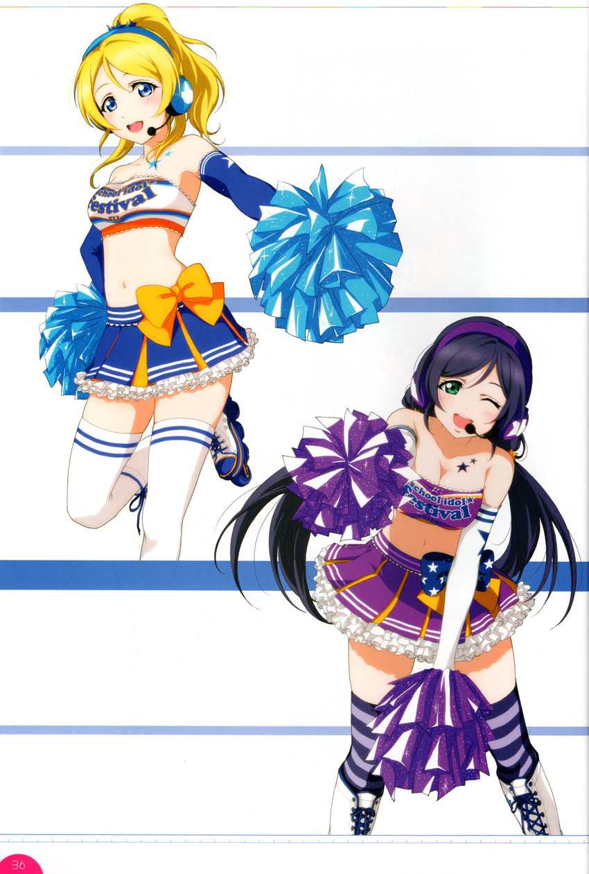 tojo nozomi and ayase eli (love live! and 2 more)