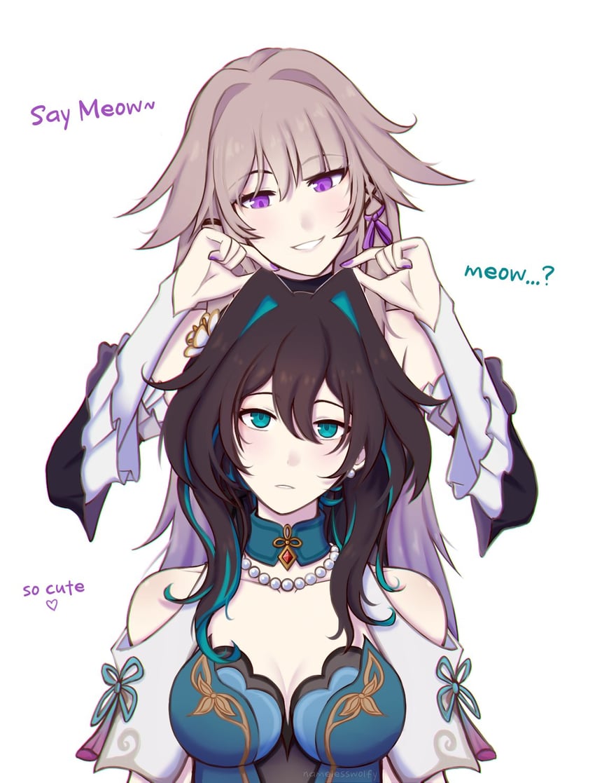 herta, the herta, and ruan mei (honkai and 1 more) drawn by namelesswolf