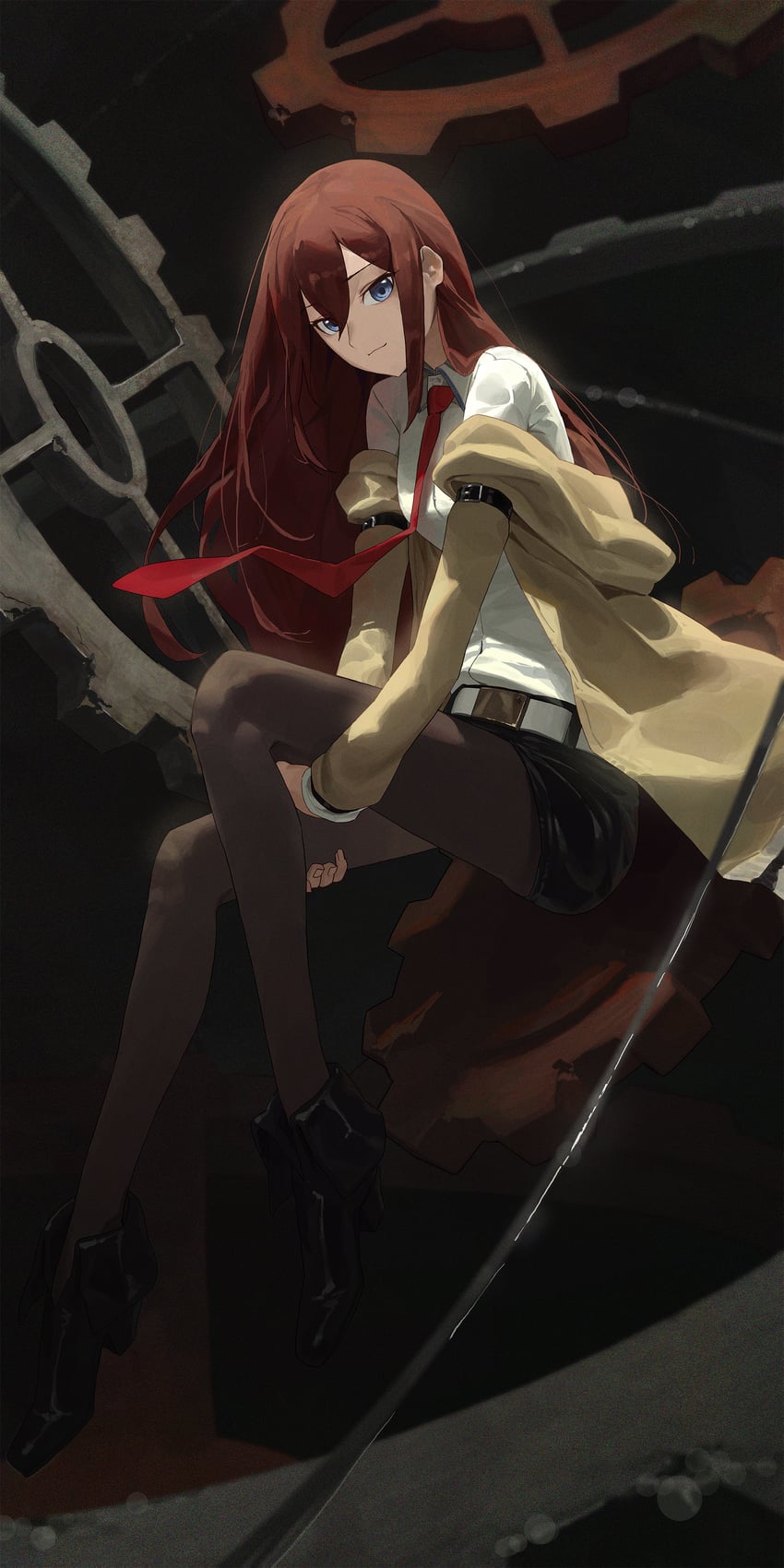 makise kurisu (science adventure and 1 more) drawn by muhan_(user_azze8777)
