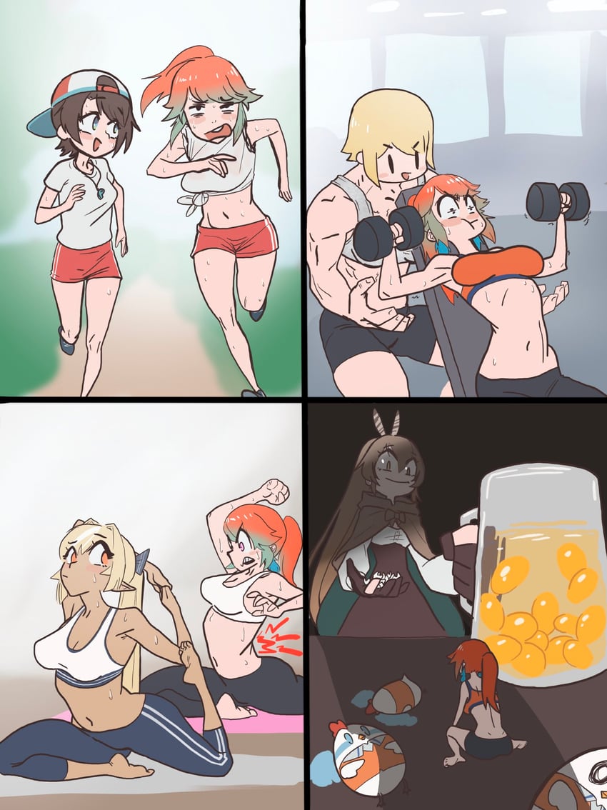 nanashi mumei, takanashi kiara, watson amelia, oozora subaru, shiranui flare, and 2 more (hololive and 1 more) drawn by zedd_(zedgawr)