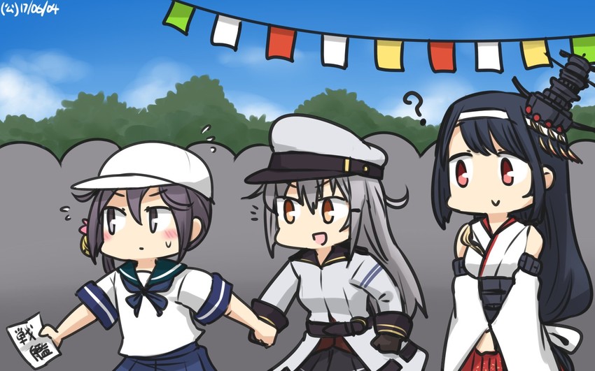 akebono, fusou, gangut, and fusou kai ni (kantai collection) drawn by hamu_koutarou