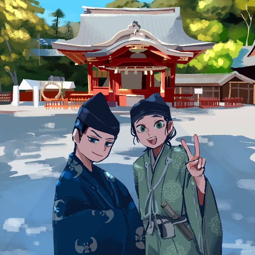 miura yoshimura and houjou yoshitoki (kamakura-dono no 13-nin) drawn by kanokiwa