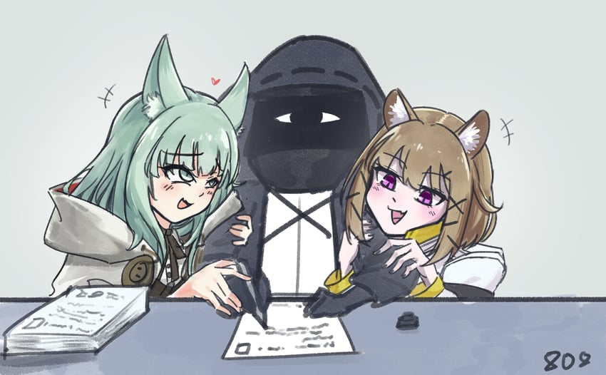 doctor, utage, and harmonie (arknights) drawn by who_808