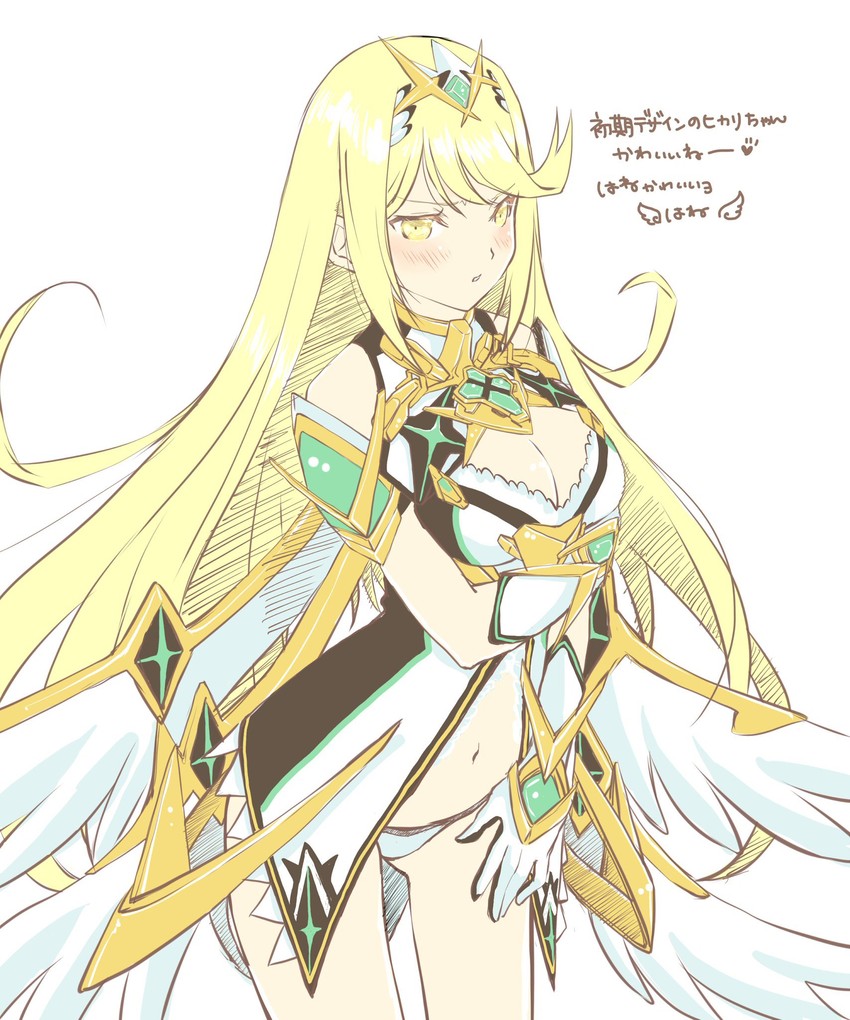mythra (xenoblade chronicles and 1 more) drawn by shiroxai