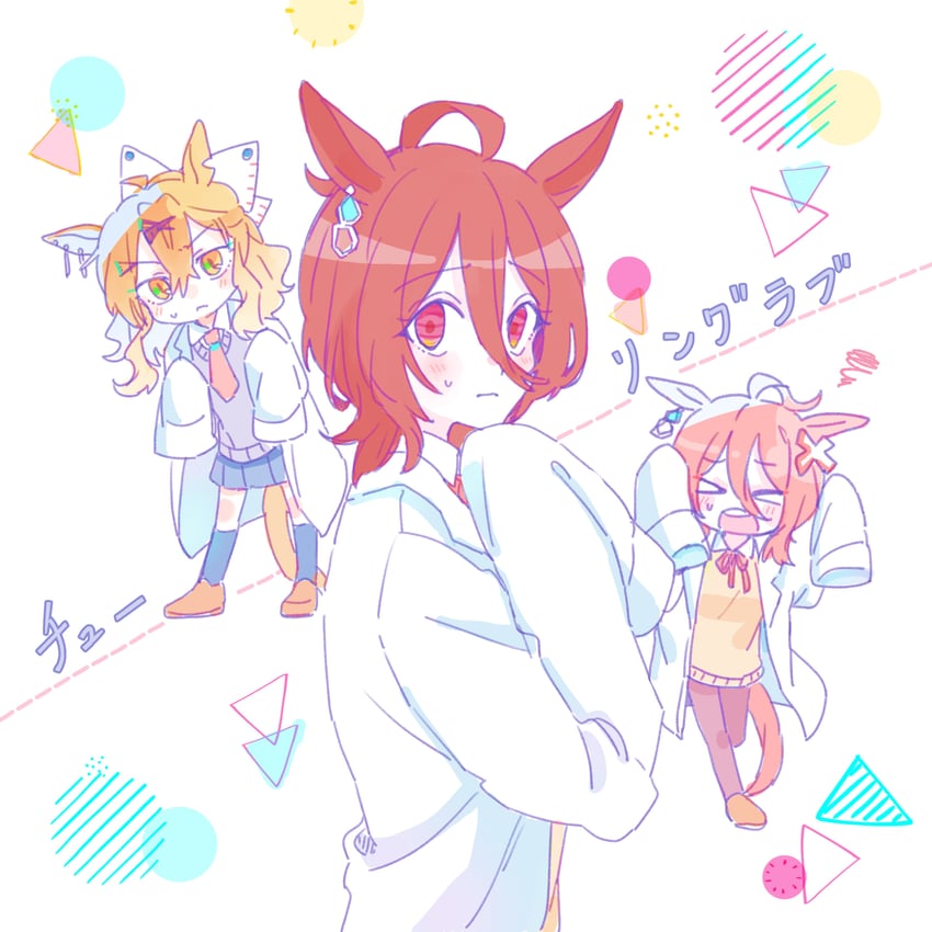 agnes tachyon and jungle pocket (umamusume) drawn by seila_rei