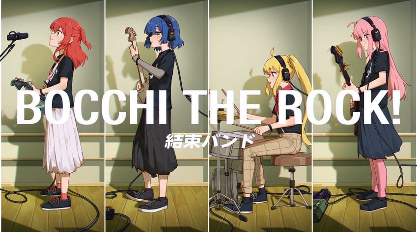 gotoh hitori, kita ikuyo, ijichi nijika, and yamada ryo (bocchi the rock!) drawn by jl_tan