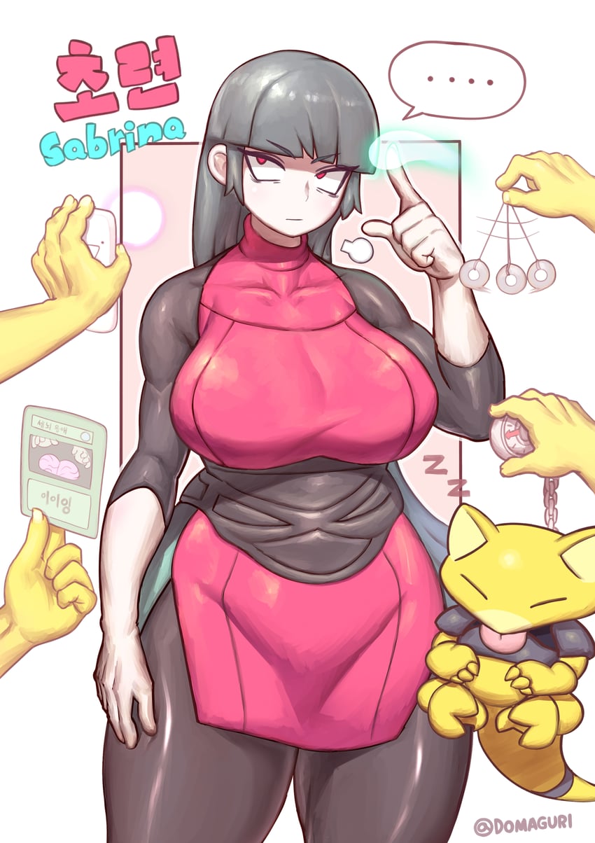 sabrina, hypno, abra, and brain control (pokemon and 2 more) drawn by domaguri