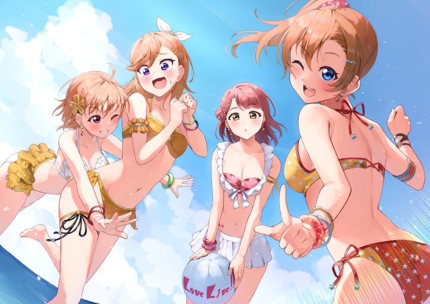 kosaka honoka, takami chika, uehara ayumu, and shibuya kanon (love live! and 4 more) drawn by morros