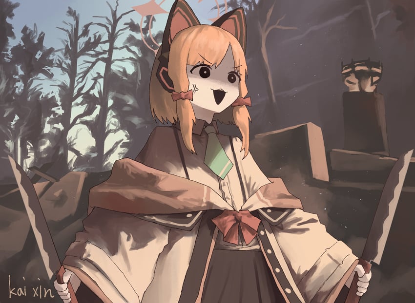 momoi (blue archive and 1 more) drawn by kai_xin