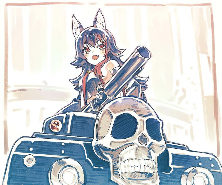 ookami mio and shotzi blackheart (hololive and 1 more) drawn by sakino_shingetsu