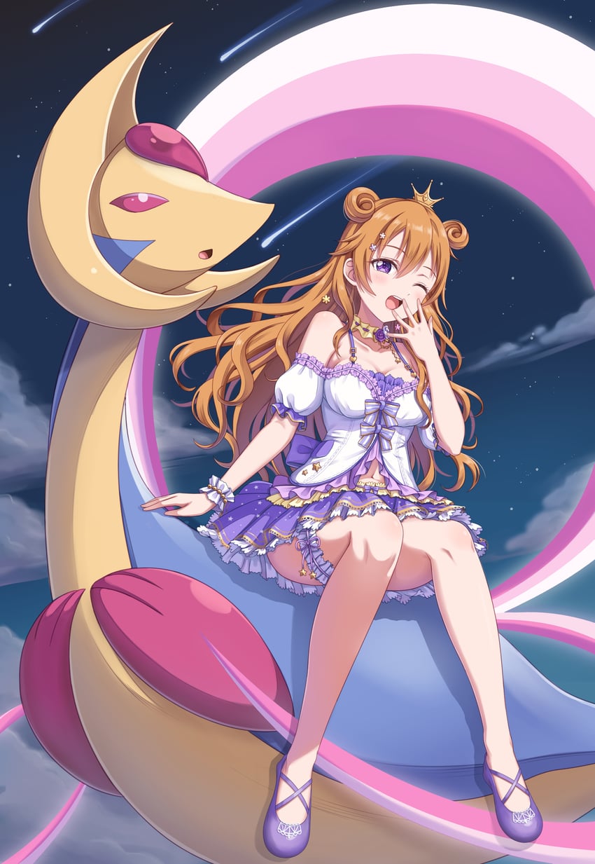 konoe kanata and cresselia (pokemon and 2 more) drawn by tsukimi_seiya