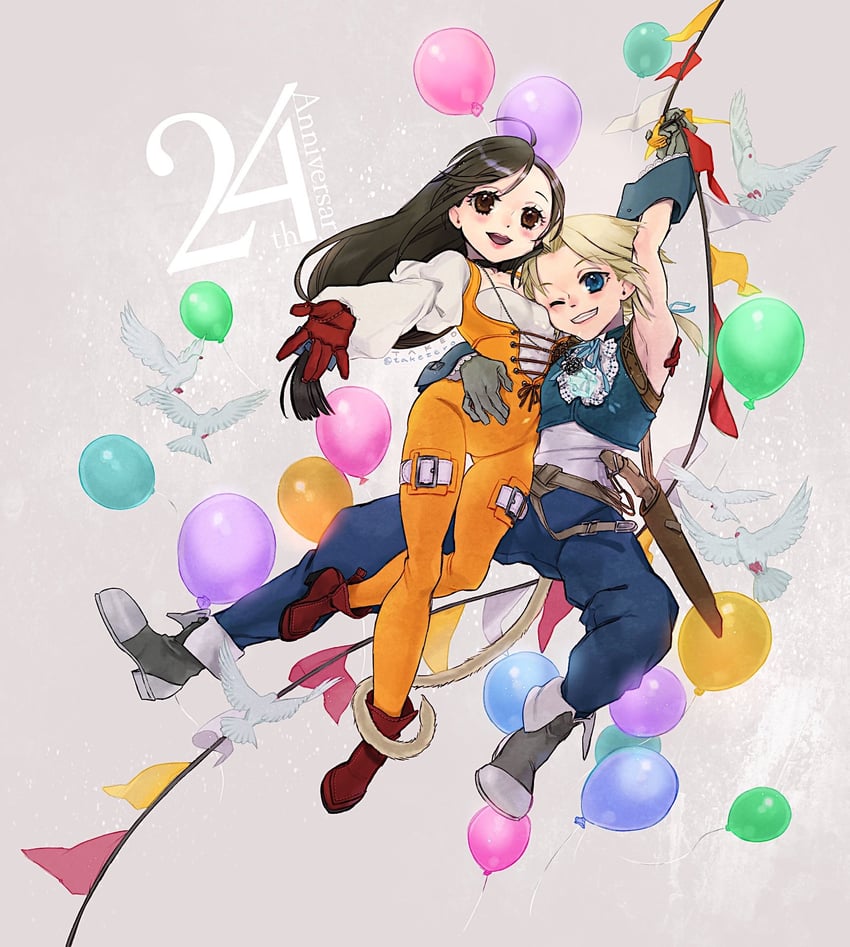 zidane tribal and garnet til alexandros xvii (final fantasy and 1 more) drawn by hagihara_takeo