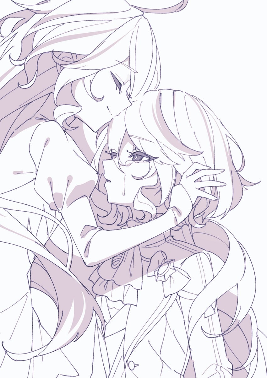 furina and focalors (genshin impact) drawn by mochizuki_mochi