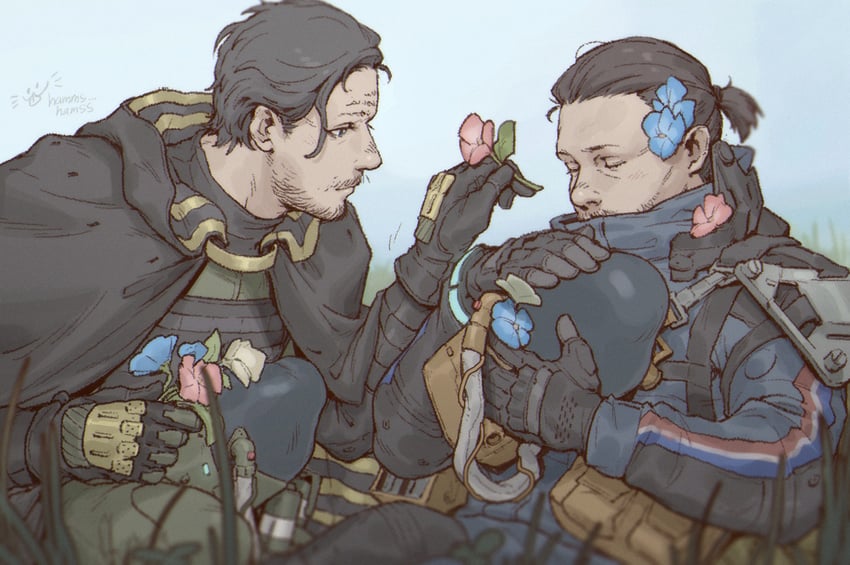 sam porter bridges and higgs (death stranding) drawn by hamms_hamss