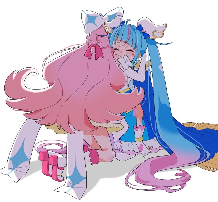 sora harewataru, nijigaoka mashiro, cure sky, and cure prism (precure and 1 more) drawn by izumi_kirifu