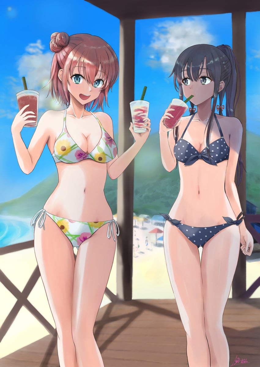 yukinoshita yukino and yuigahama yui (yahari ore no seishun lovecome wa machigatteiru.) drawn by kashiiyou