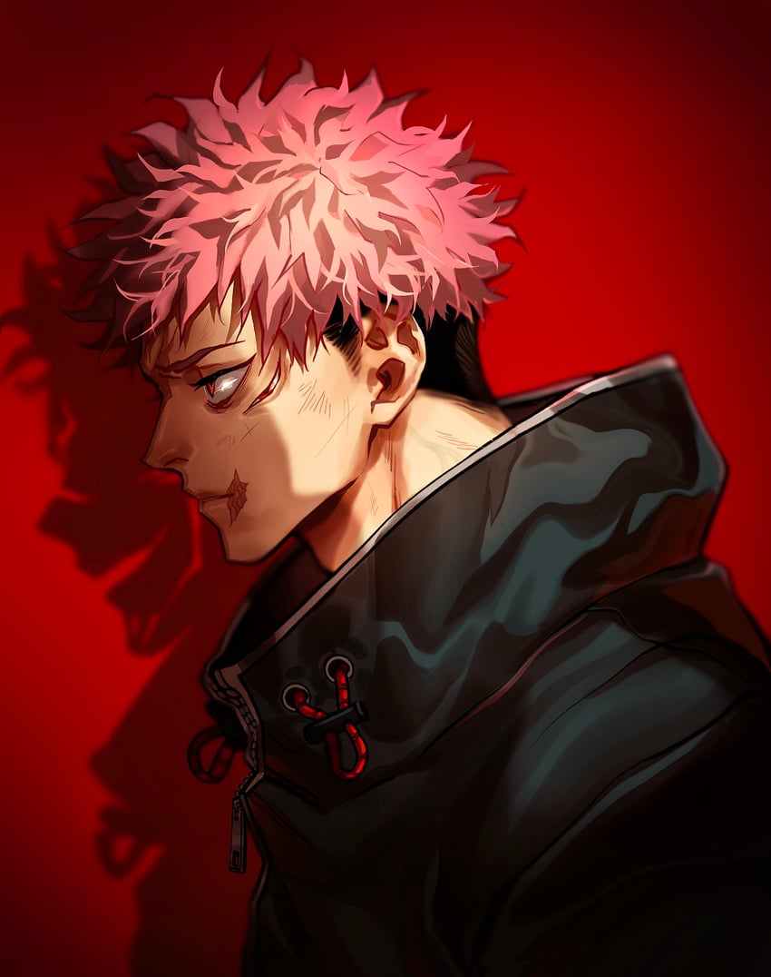 itadori yuuji and ryoumen sukuna (jujutsu kaisen) drawn by scallopojisan