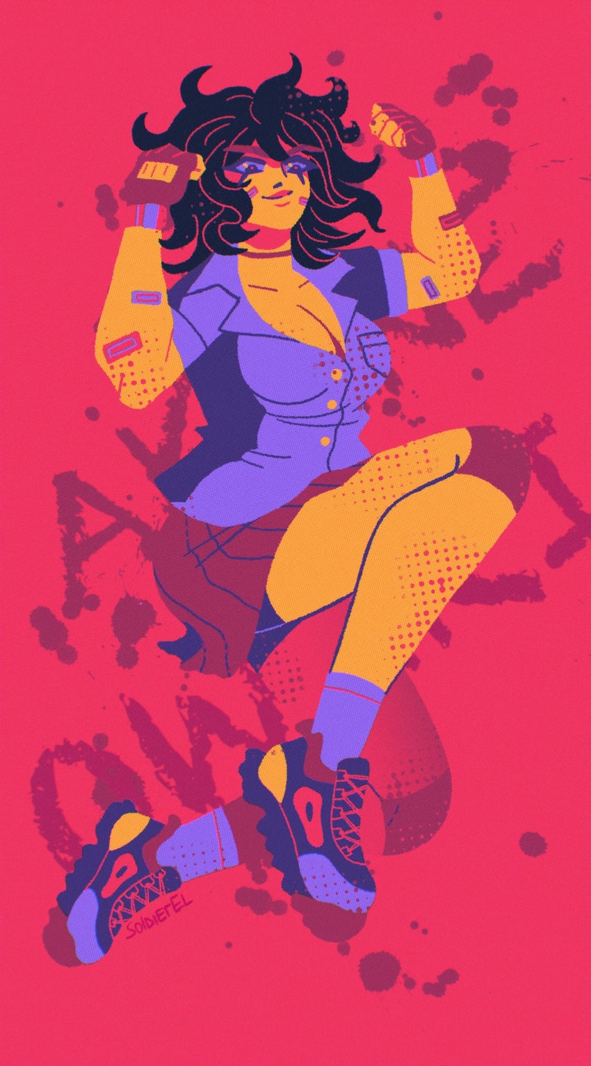 owari akane (danganronpa and 1 more) drawn by soldierel