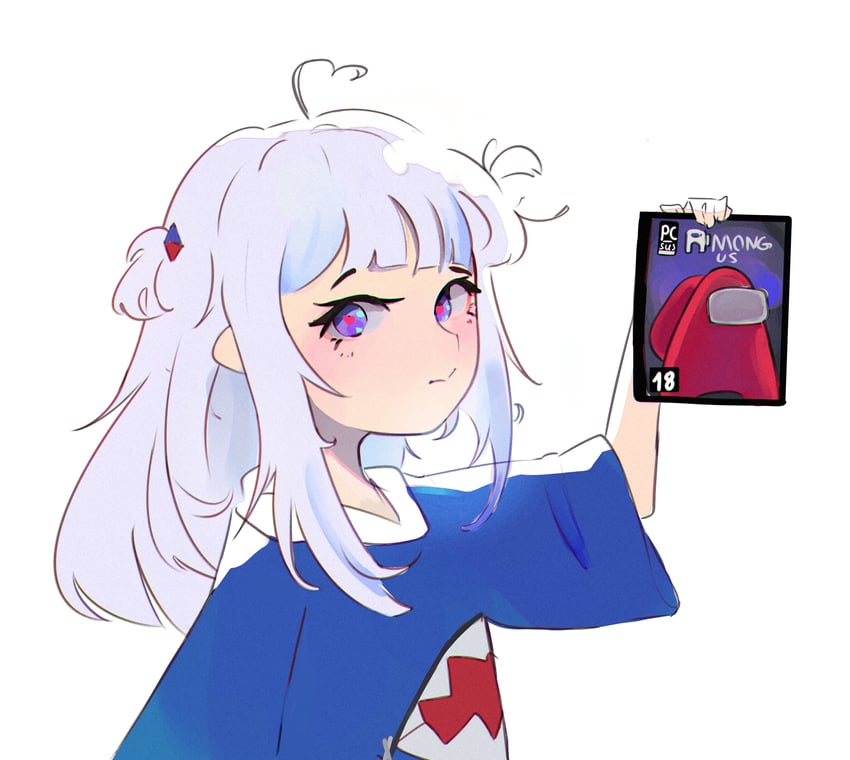 gawr gura and red (hololive and 2 more) drawn by mrbadartist