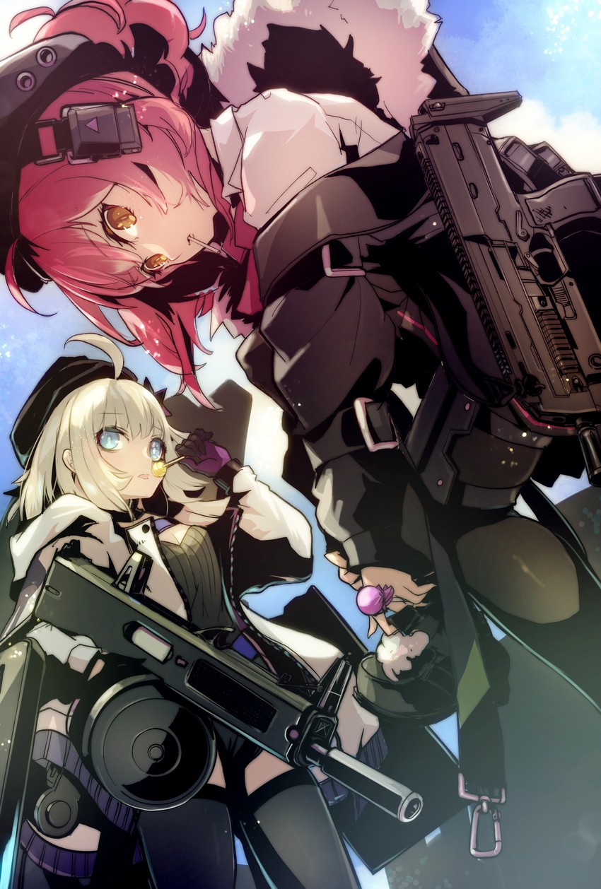 aa-12 and mp7 (girls' frontline) drawn by mineta_naoki