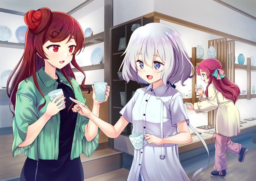 konno junko, minamoto sakura, and yuugiri (zombie land saga) drawn by murasaki_atsushi