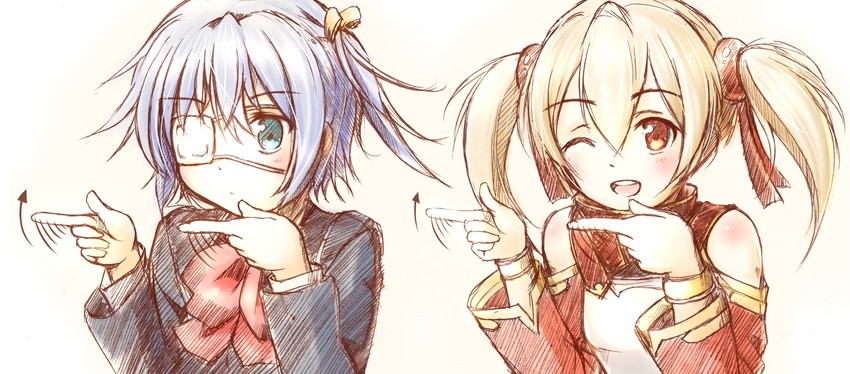 takanashi rikka and silica (sword art online and 1 more) drawn by ina_(urobronai)