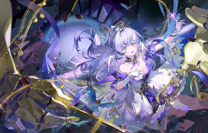 robin (honkai and 1 more) drawn by qingming_tiaohetu