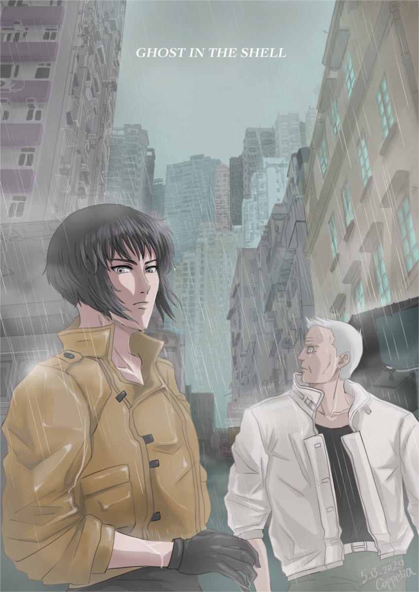kusanagi motoko and batou (ghost in the shell) drawn by coppelia_(pixiv_43057850)