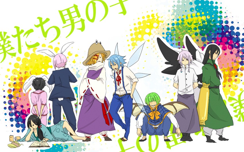 izayoi sakuya, cirno, reisen udongein inaba, moriya suwako, reiuji utsuho, and 3 more (touhou) drawn by maruko_(pixiv973544)