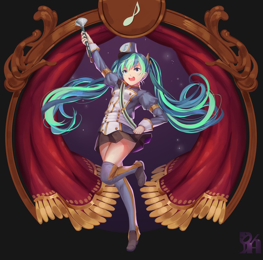 hatsune miku (vocaloid and 1 more) drawn by r/h