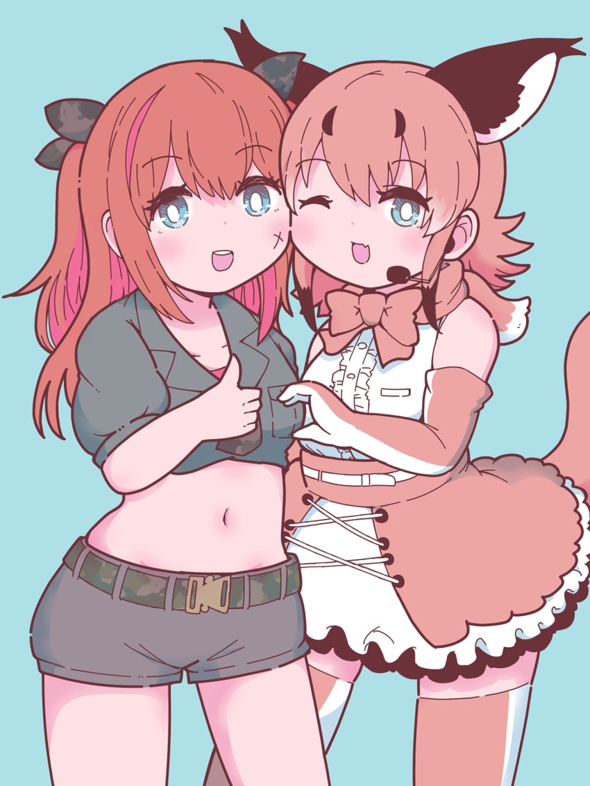 caracal and irodori mayoi (kemono friends and 2 more) drawn by numazoko_namazu