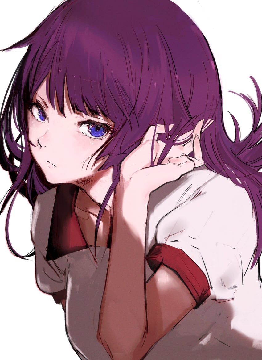 senjougahara hitagi (monogatari) drawn by moku_(muooku)