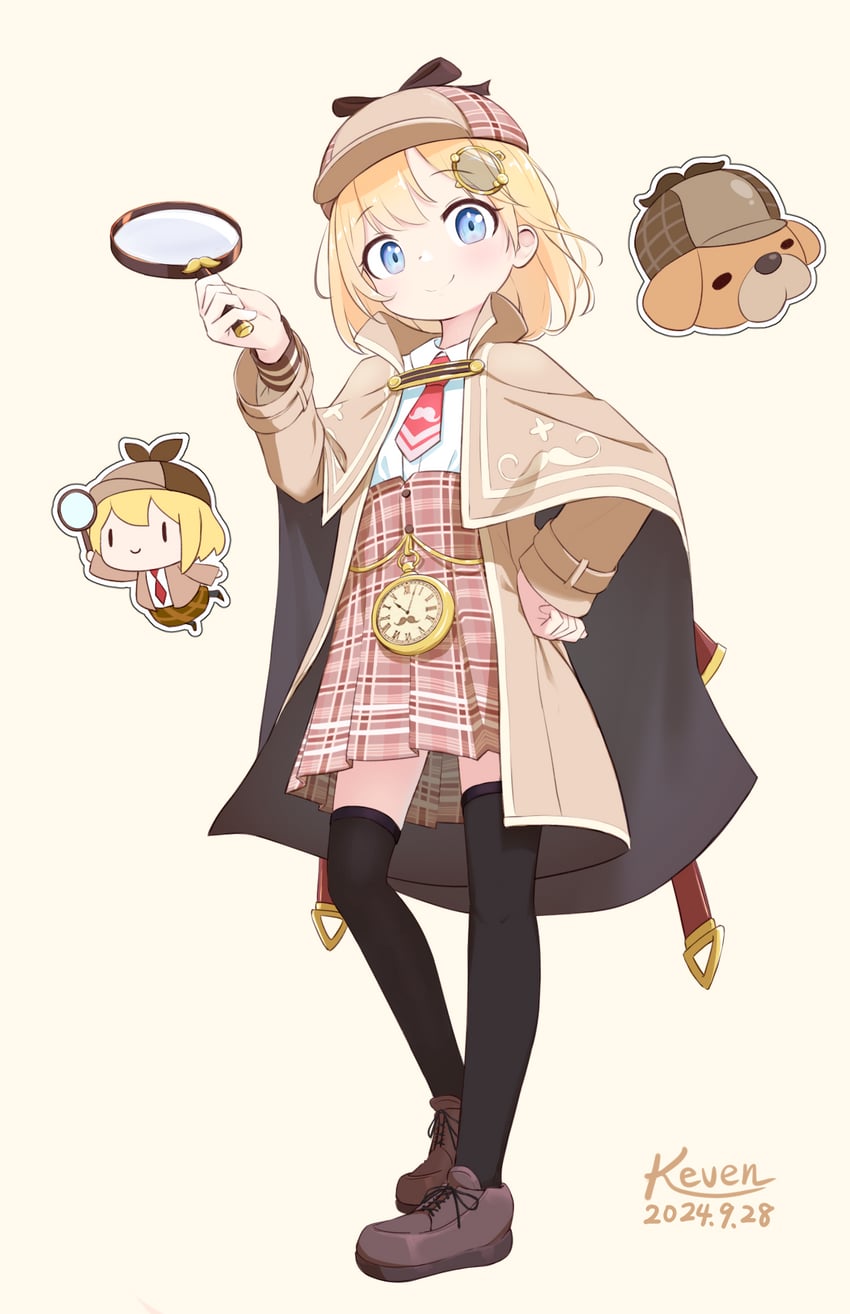 watson amelia, bubba, and smol ame (hololive and 1 more) drawn by keven_(ewdx3754)