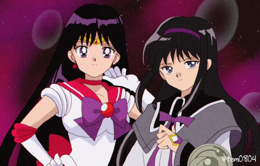 akemi homura, hino rei, sailor mars, and cristina valenzuela (mahou shoujo madoka magica and 1 more) drawn by tam_(tam0804)