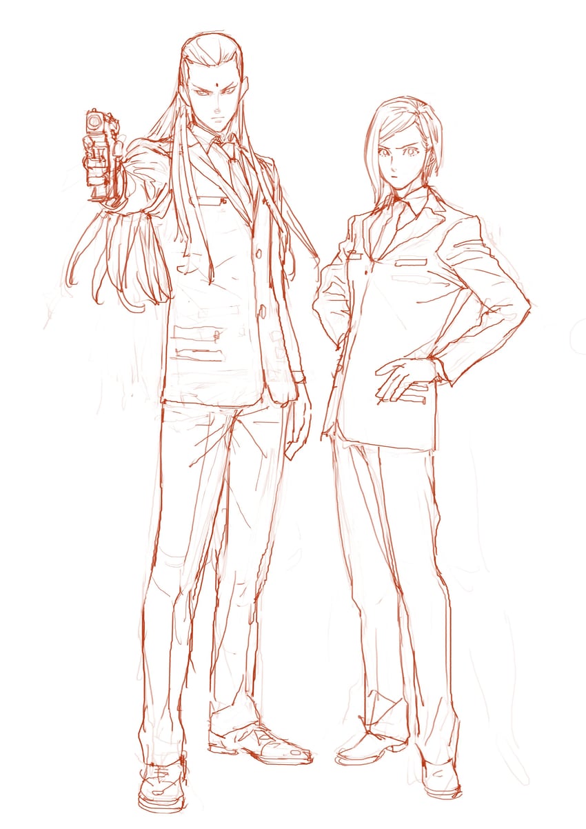 tseng and elena (final fantasy and 3 more) drawn by af_cf