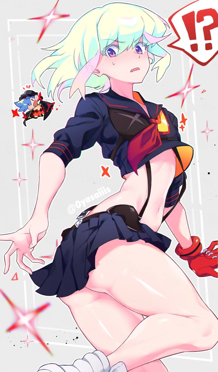 matoi ryuuko, senketsu, mankanshoku mako, lio fotia, and galo thymos (kill la kill and 1 more) drawn by oyasaiiis