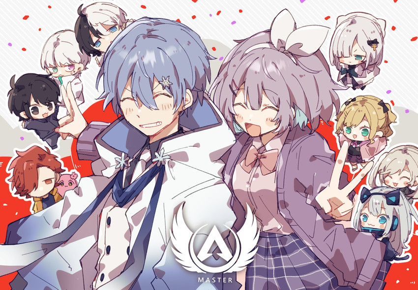 kurumi noah, kaga sumire, nun bora, naraka, kamito, and 6 more (original and 12 more) drawn by aimai_(aimailskl)
