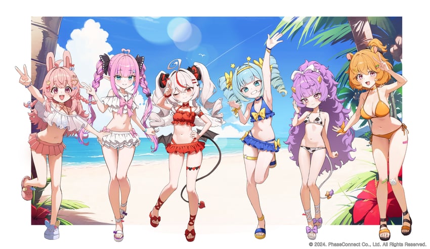 pipkin pippa, jelly hoshiumi, muu muyu, remilia nephys, eimi isami, and 1 more (phase connect) drawn by goeleu