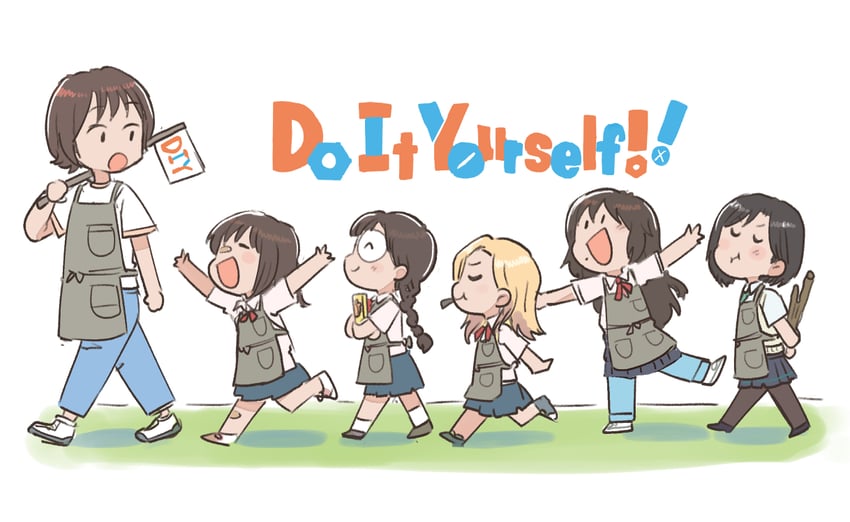 yua serufu, suride miku, juliet queen elizabeth viii, yasaku rei, hikage takumi, and 1 more (do it yourself!!) drawn by tsubobot