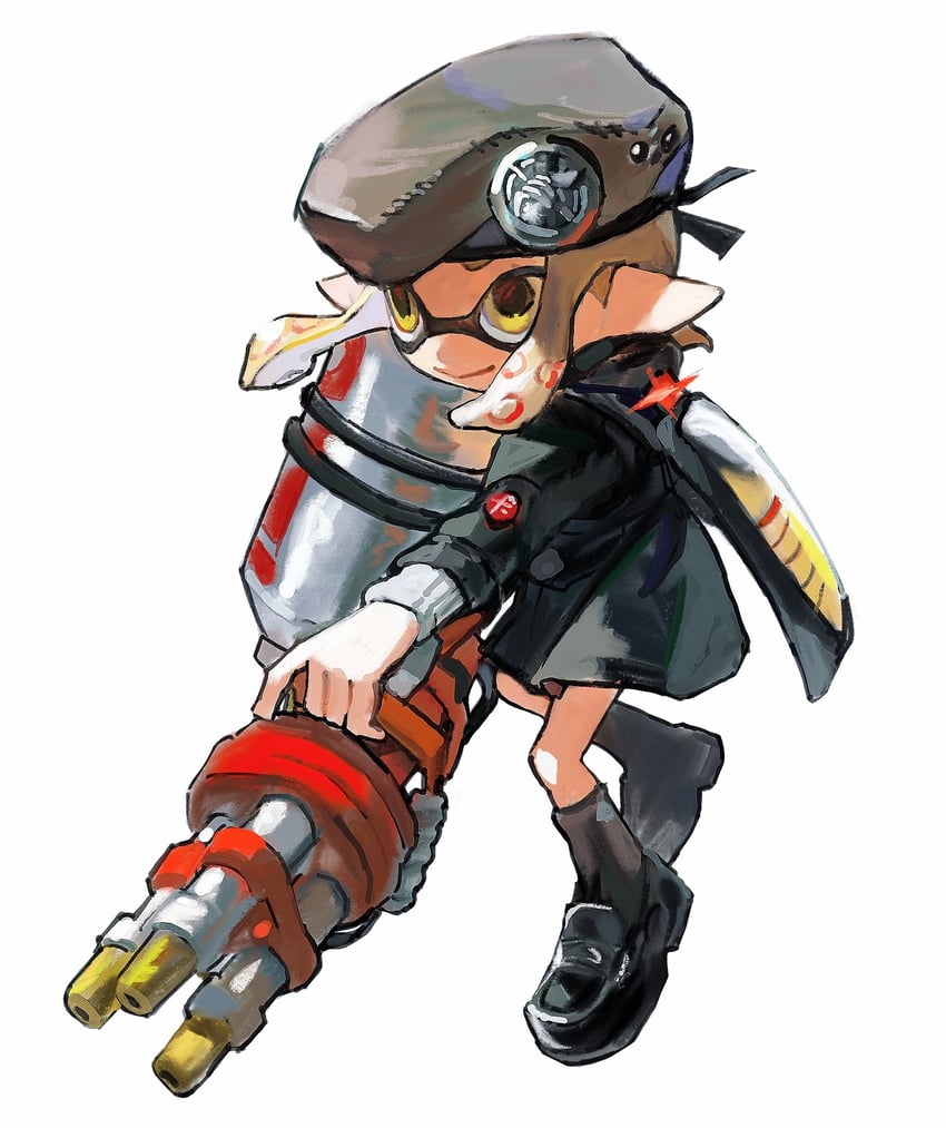 inkling player character and inkling girl (splatoon) drawn by miko_(15476997)
